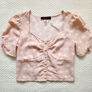 Y2K Polka Dot Sweetheart Blouse